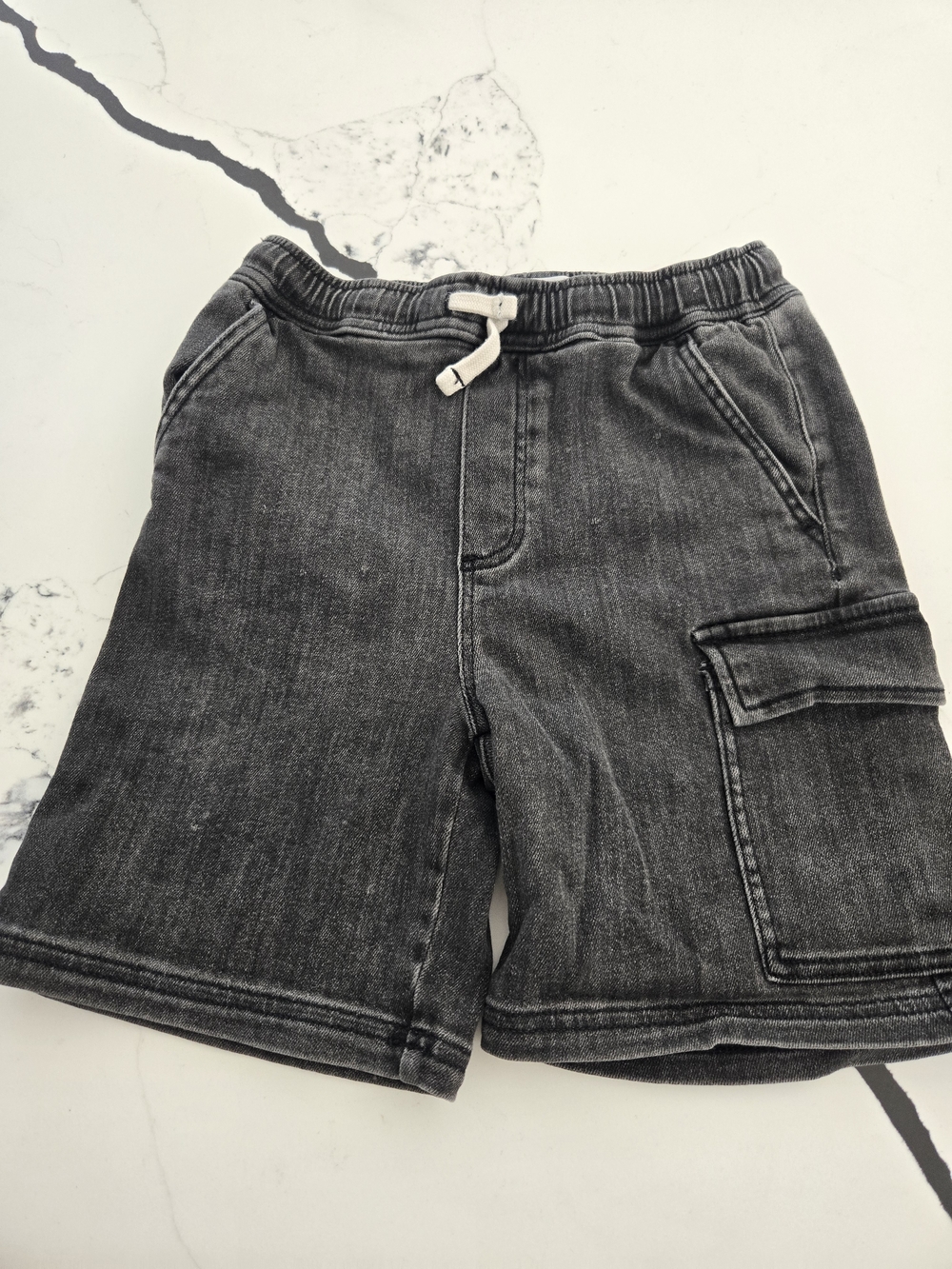 Zara Boys Grayish Black Cargo Shorts Size 9